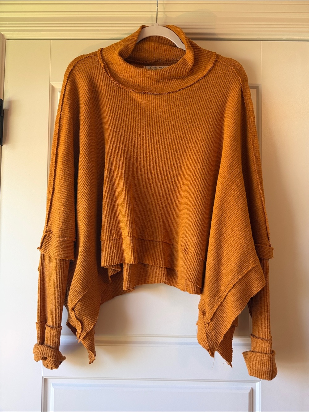 We The Free Oversized Cowl Neck Sweater in Mustard Yellow